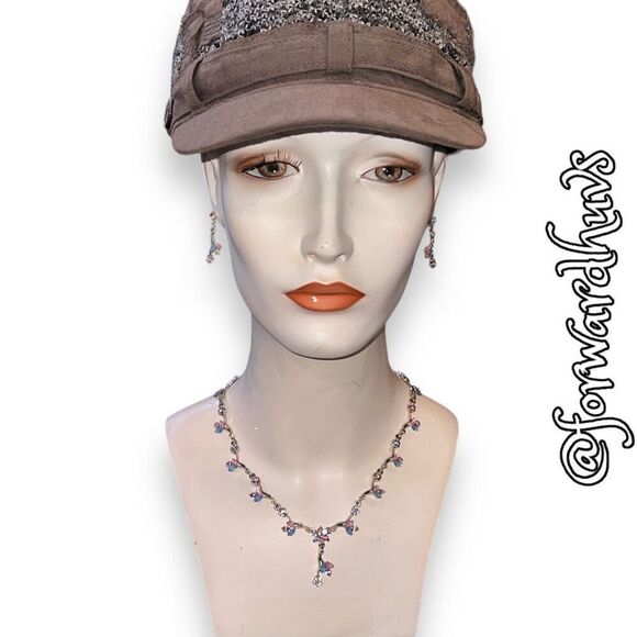 Cosplay Princess Style Necklace & Earring Set | Magical Pink & Blue - Picture 7 of 12